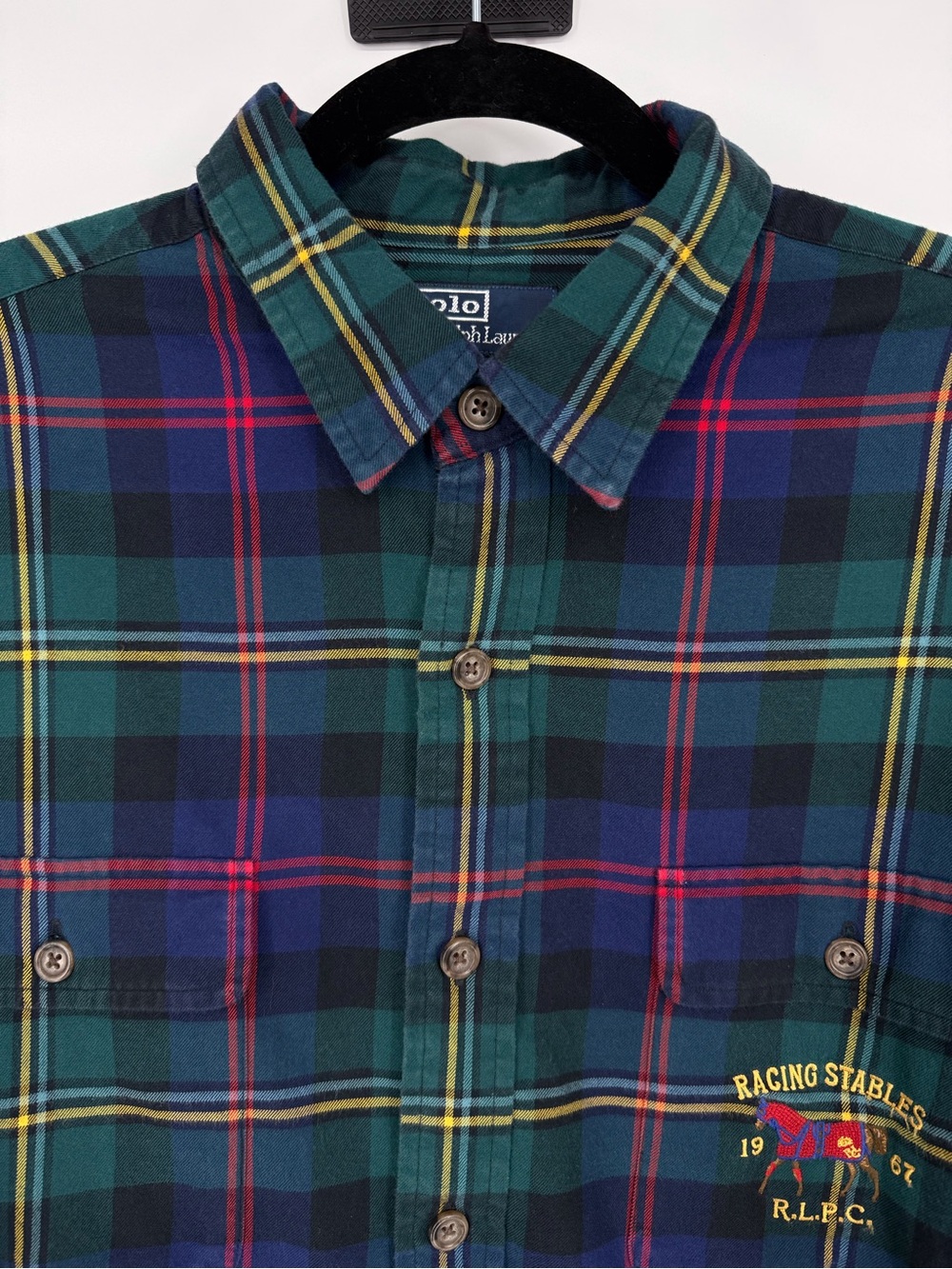 Polo Ralph Lauren Plaid Flannel Shirt XL Classic Fit Equestrian Preppy Button Up - Picture 5 of 13